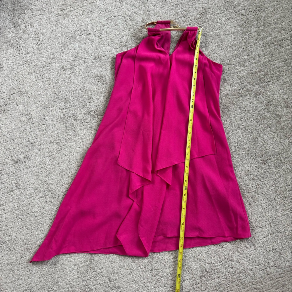 Kensie Snake Chain Pink Asymmetrical Party Dress - Picture 14 of 16
